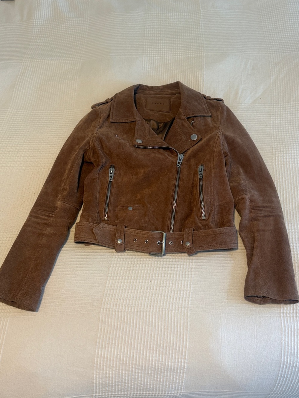 Blank NYC Brown Suede Moto Jacket XS